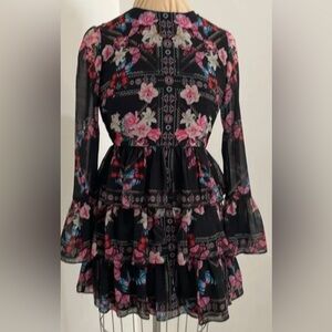 Bebe Black Floral Butterfly Dress